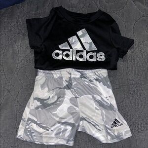 Adidas Black and White Camo Outfit